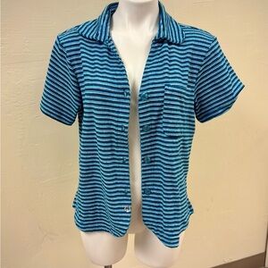 Frankie's Bikinis Striped Terry Cloth Top